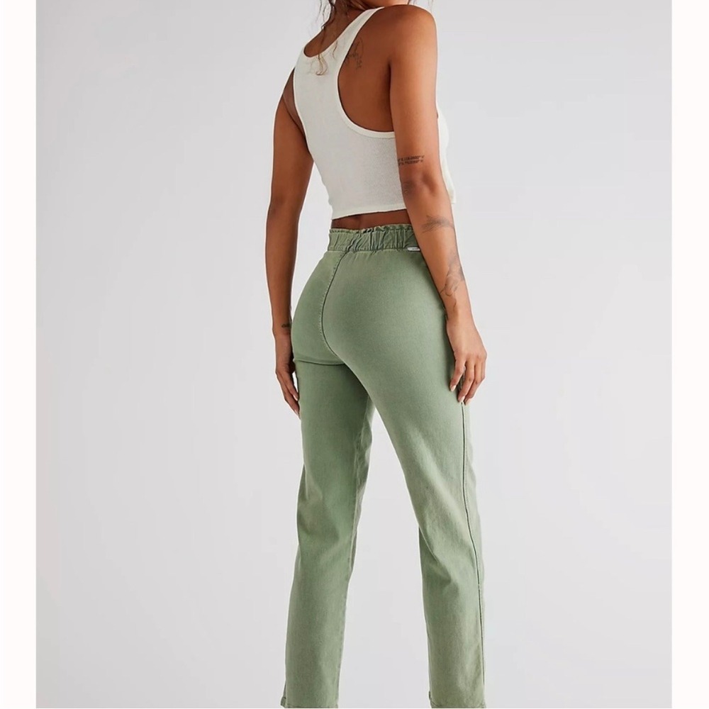 MOTHER The Springy Ankle Pants Women's 27 Green High Rise Utility Denim - Picture 11 of 14